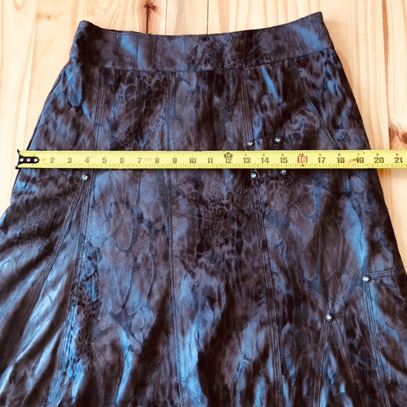 Simon Chang Brown Animal Print 4 Skirt Fit Arriere Back Contrast - Picture 4 of 15